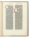 BIBLE IN LATIN.  Single leaf from a paper copy of the 42-line Bible.  Circa 1450-55.  In:  Newton, A Noble Fragment, 1921